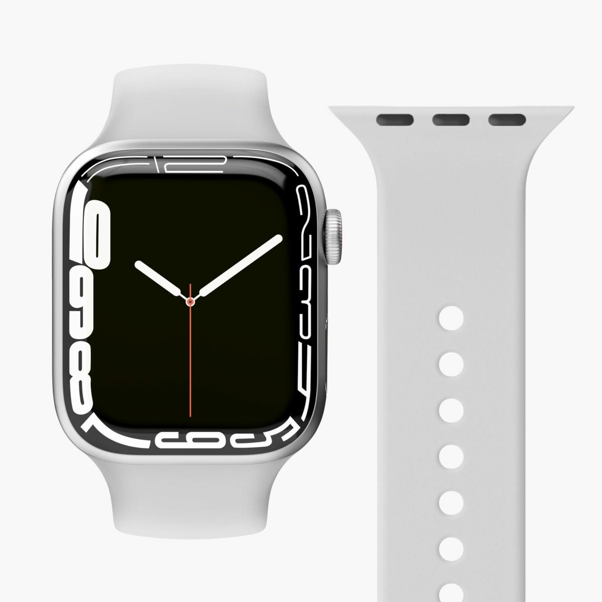 Vonmählen Classic Band 2 – Armband – für Apple Watch (diverse Grössen), Hellgrau, Silikon