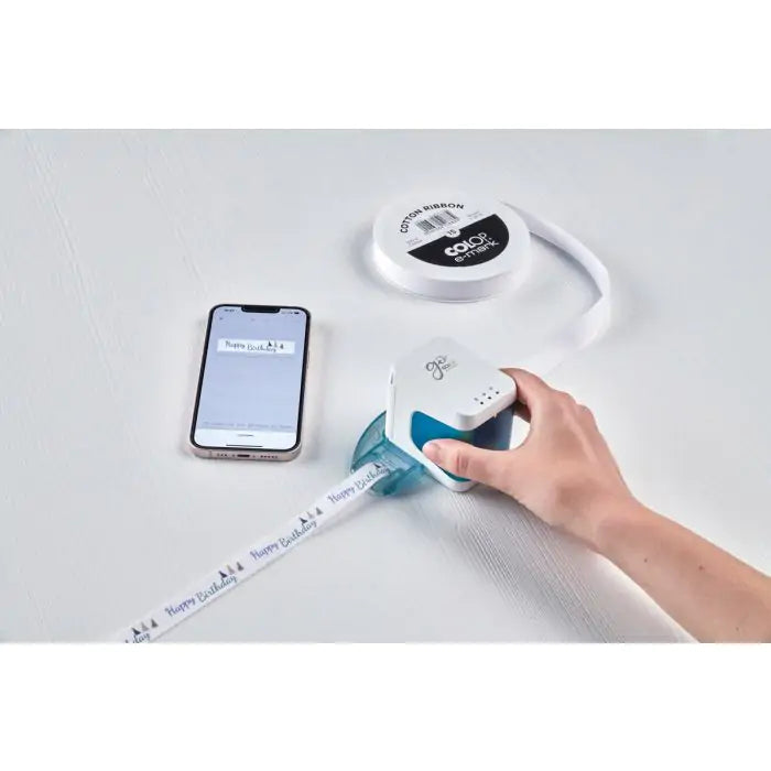 Colop e-mark GO – Mobiler Handdrucker, Dreifarbenpatrone (CMY), WLAN, 600 dpi, für Baumwollbänder bis 15 mm