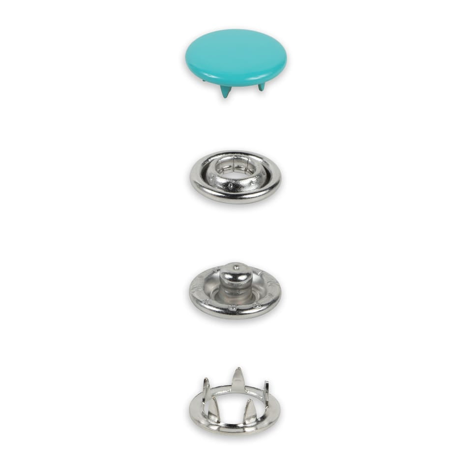 Prym Druckknöpfe Ø 12 mm – Messing, Mint, 20 Stück