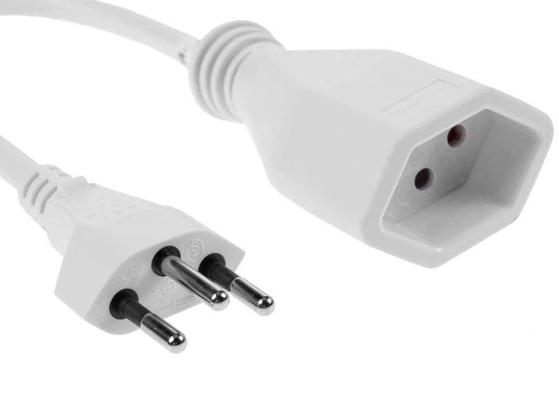 Furber. Verlängerungskabel – T12–T13, 1 m, 3×1 mm², H05VV-F, Weiss
