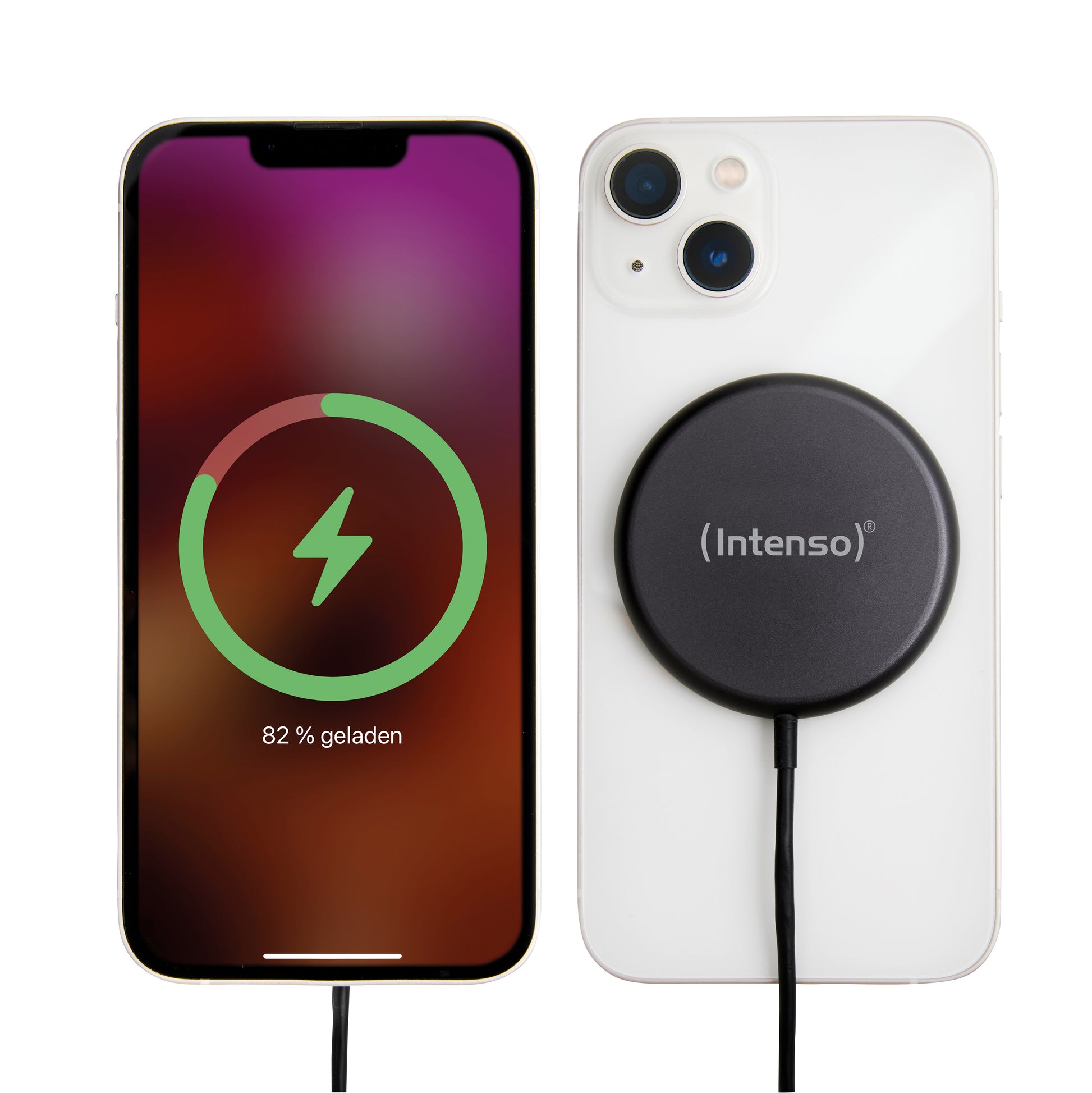 Intenso MB1 Kabelloses Ladegerät 15 W – MagSafe-kompatibel – für iPhone mit MagSafe – schwarz