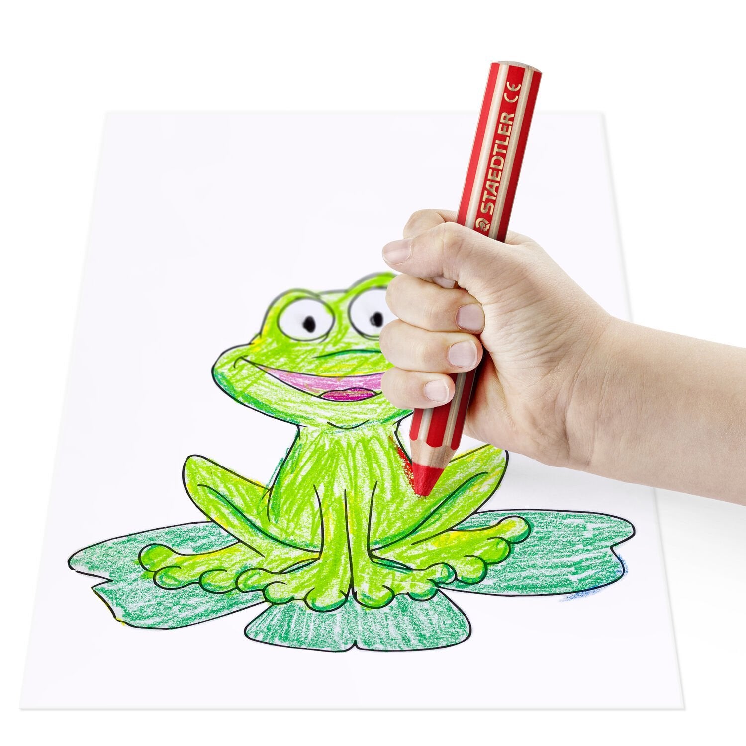 Staedtler Noris junior Buntstifte – 3-in-1, sechskantig, Minendurchmesser 10 mm, 36 Stifte, im Eimer, mit 3 Spitzern