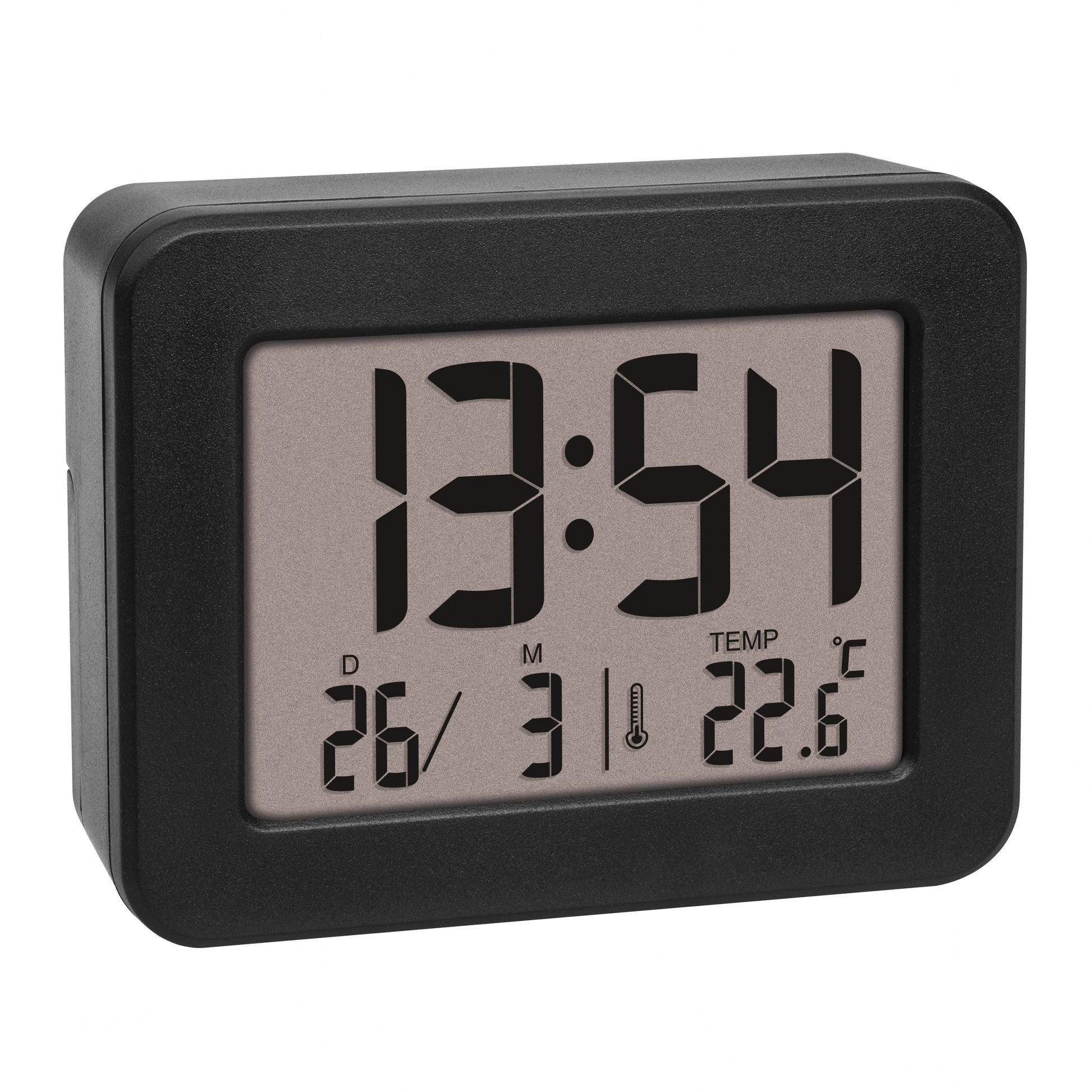 TFA-Dostmann TFA Dostmann Digitalwecker – Thermometer, 2,5 × 7,2 × 5,6 cm, schwarz
