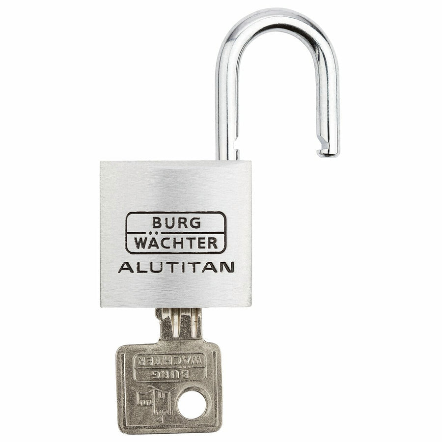 BURG-WÄCHTER 770 Alutitan Mechanisches Vorhängeschloss – Aluminium, Bügel 17×16 mm, Ø5 mm, Aussen, Silber
