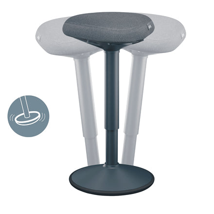 Leitz Hocker Ergo Active – Sitzhöhe 57–82 cm, 110 kg, dunkelgrau