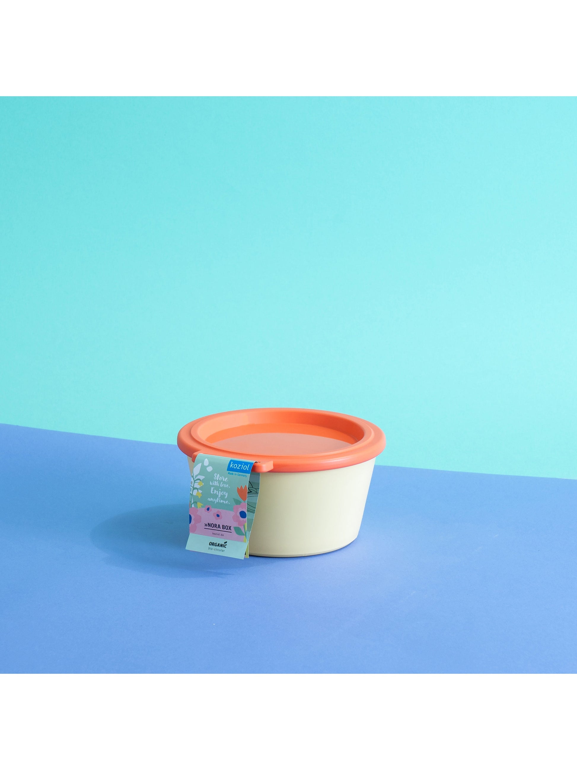 Koziol Schüssel Nora – 700 ml, Ø 14,7 cm, H 7,8 cm, Kunststoff (biozirkulär), mit Deckel, spülmaschinenfest
