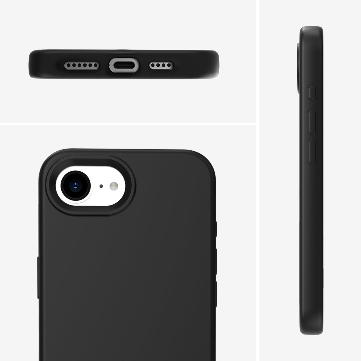 4smarts Cupertino Backcover – für Apple iPhone 16e, MagSafe, Silikon, Schwarz