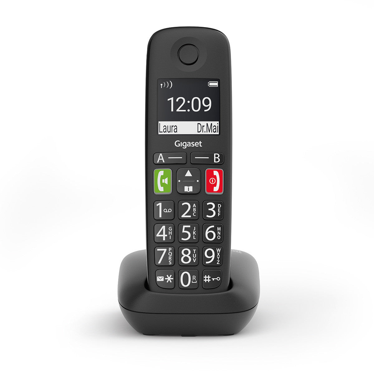 Gigaset E290 – DECT-Telefon mit Basis, Freisprechen, schwarz