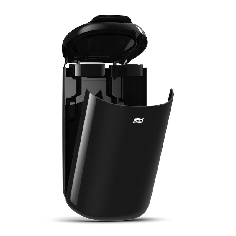 Tork Wandabfallbehälter B3 564008 – 5 l – schwarz – mit Deckel – Soft-Close – Wandmontage