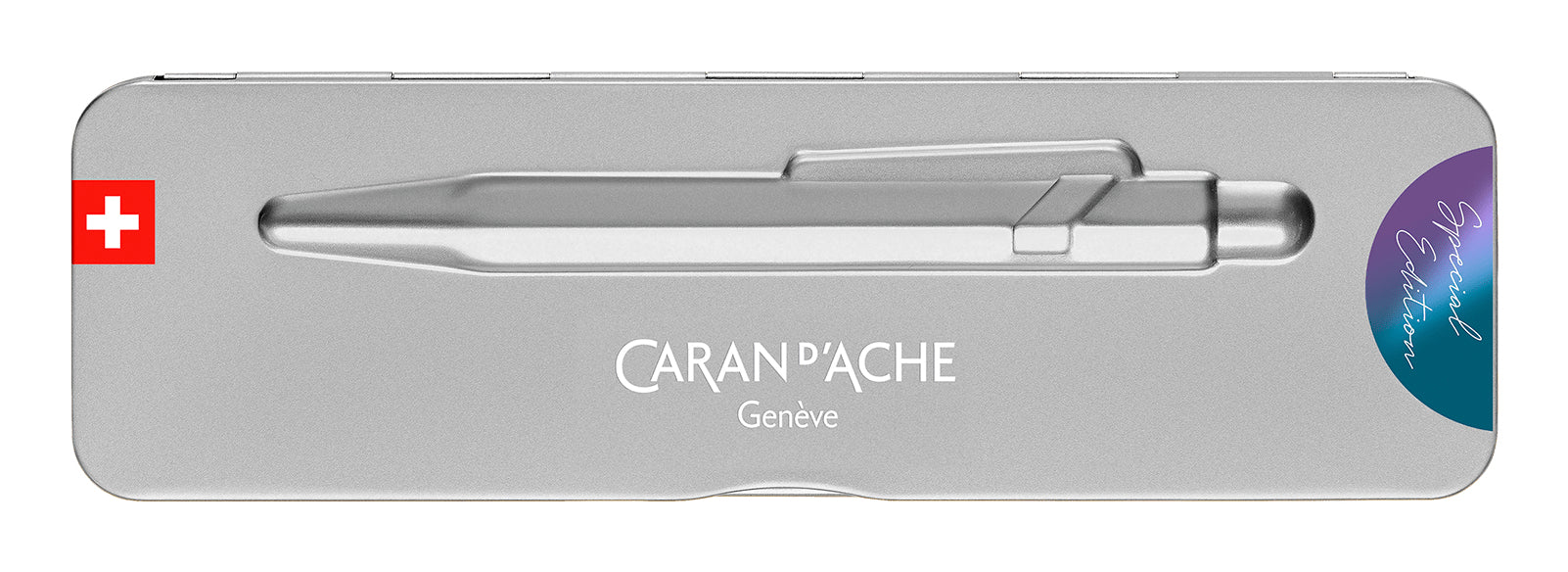 Caran d-Ache Caran d'Ache 849 Blau-Violetter Kugelschreiber – für Caran d'Ache Goliath, Schwarz, Druck, Aluminium, nachfüllbar
