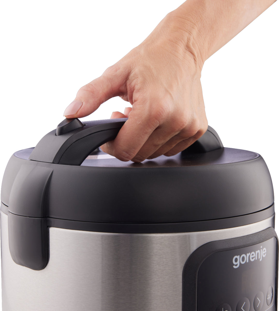 Gorenje Reiskocher MC2SBK – 2 l, 476 W, Warmhaltefunktion – Schwarz/Edelstahl