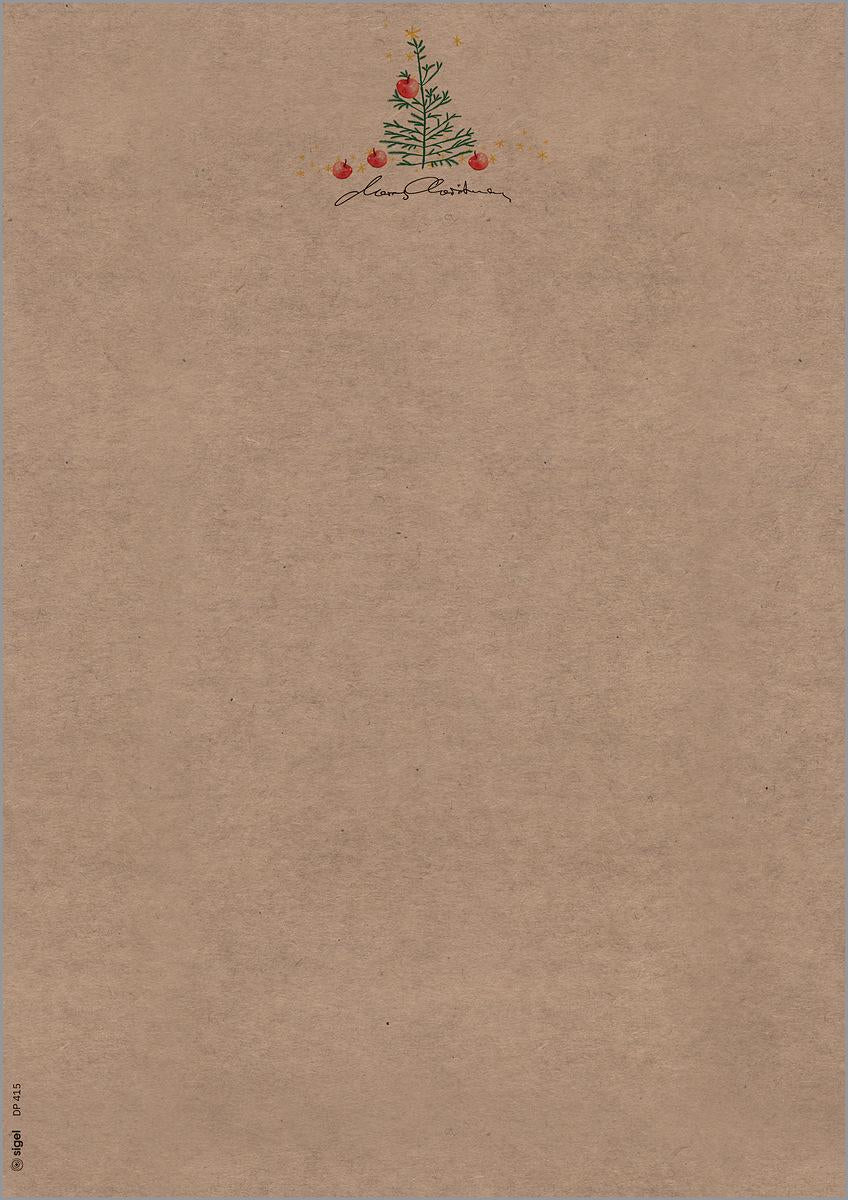 Sigel Motivpapier – A4, 100 g/m², Motiv: Weihnachten mit Äpfeln – für Inkjet, Laser, Kopierer – 100 Blatt