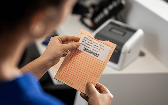 Brother BDE-1J026076-102 – Etiketten (Rolle) 76 × 26 mm – Thermodirekt – 8 Rollen/Pack – für Brother TD