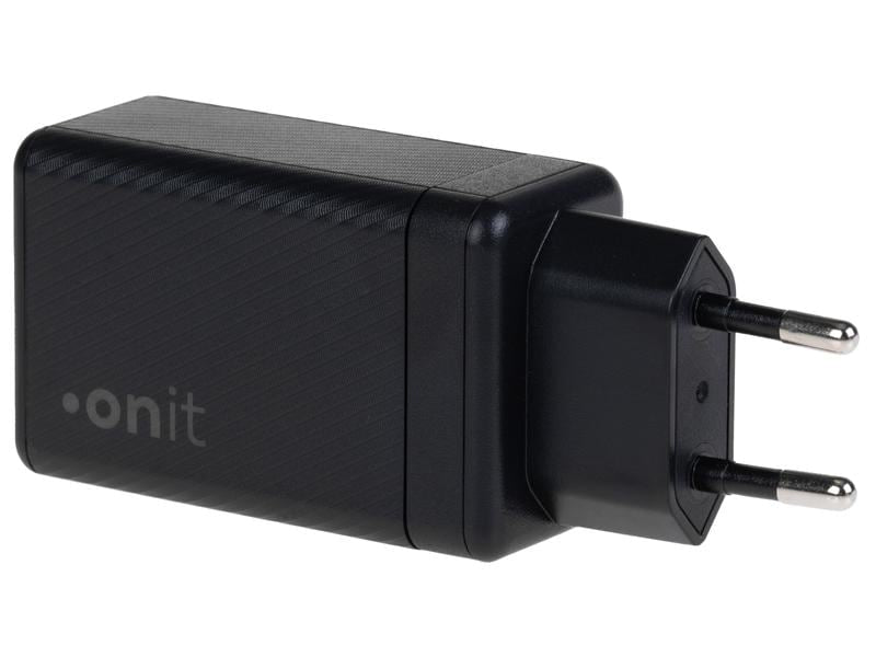ONIT F01432 USB-Wandladegerät 65 W – USB-C×1, USB-A×1 – PD 3.1, PPS, GaN – EU-Stecker (Typ C) – Schwarz