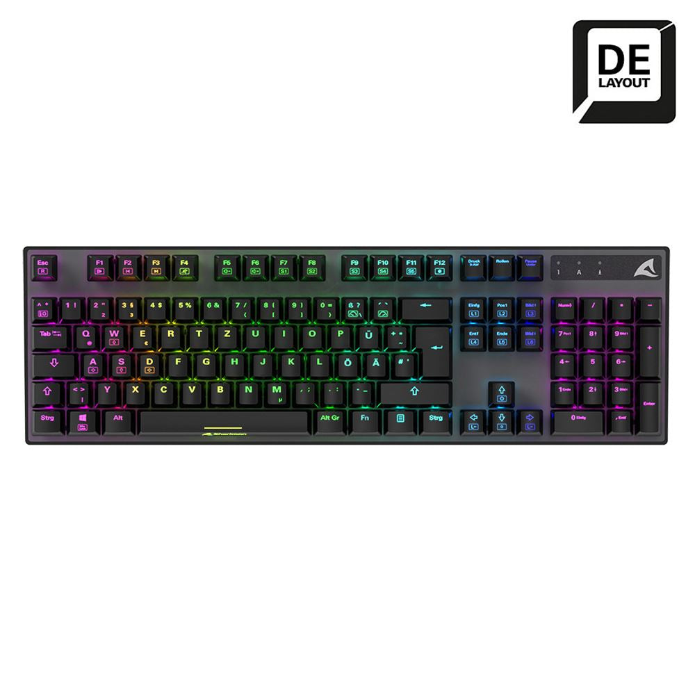 Sharkoon Skiller Mech SGK20 – Gaming-Tastatur – Mechanisch – Kabelgebunden – USB-A – QWERTZ (DE) – RGB