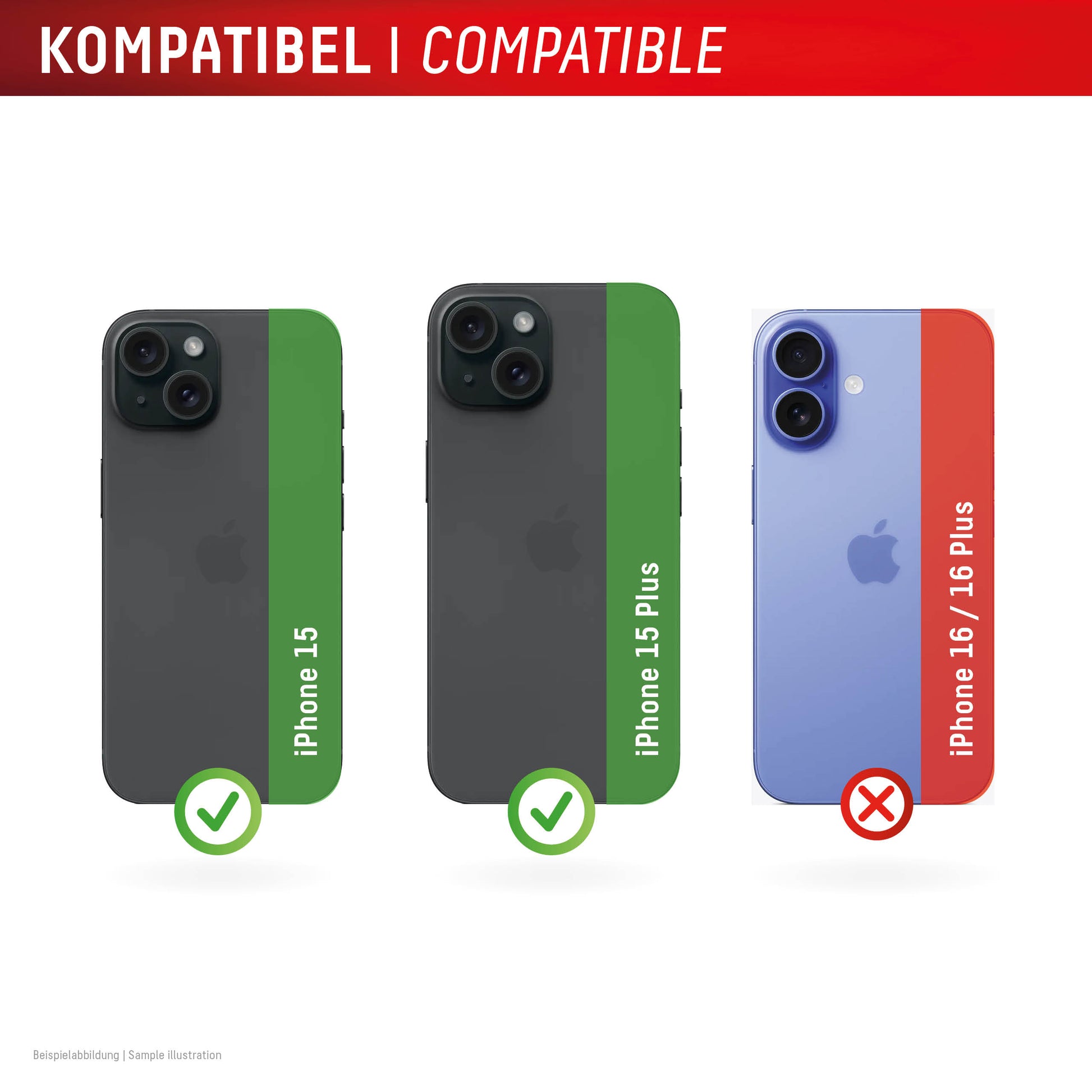 E.V.I. Kameralinsenschutz, 10H – für iPhone 15/15 Plus – Schwarz, Transparent