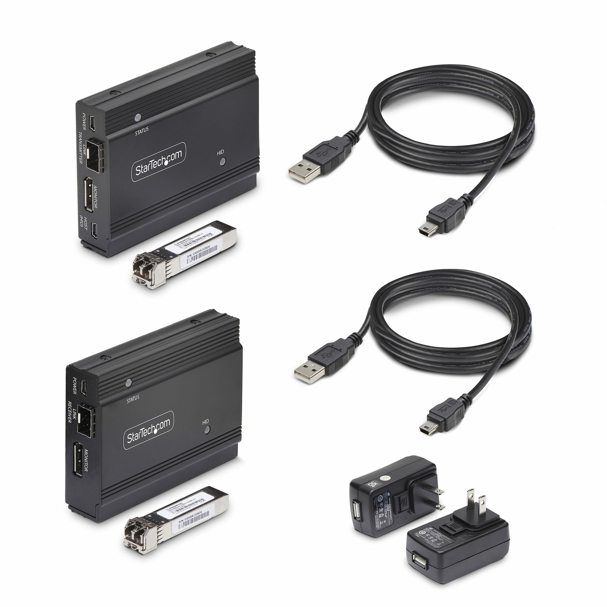 StarTech.com DP KVM Extender Kit – KVM-Extender – DisplayPort – 4K @ 60 Hz, 300 m, Sender & Empfänger, Schwarz