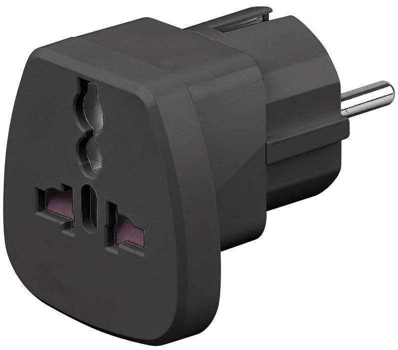 Microconnect Reiseadapter – Universal → UK/US/CH u. a. – Schwarz