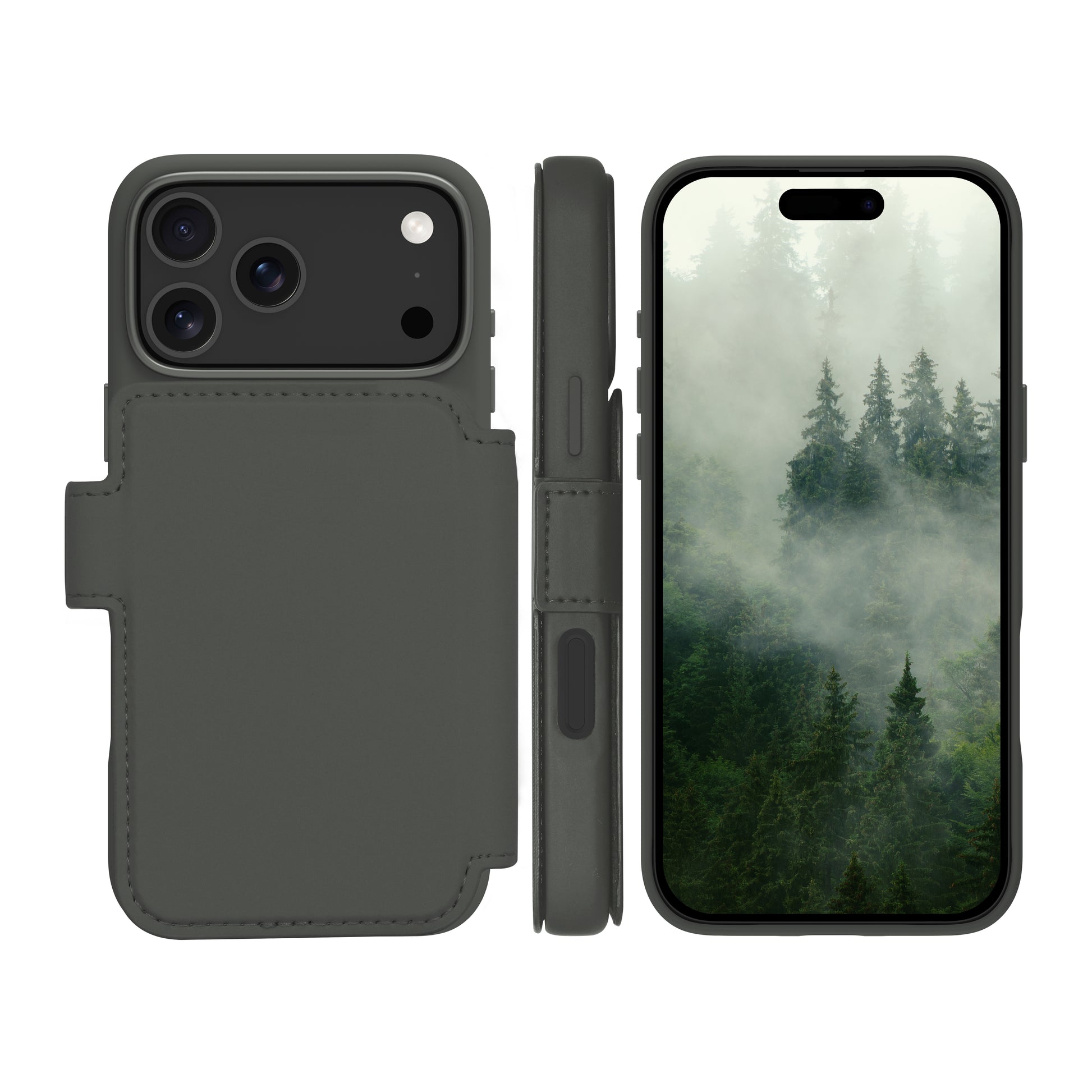 dbramante1928 Folio – für Apple iPhone 17 Pro Max – MagSafe, 3 Kartenfächer, Kunststoff, Grün