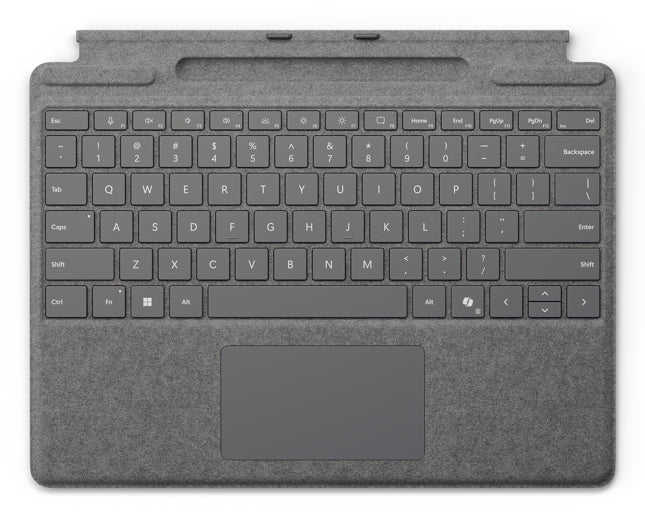 Microsoft Surface Pro Tastatur – Surface Pro 8, 9, 10, 11, Alcantara, Platin