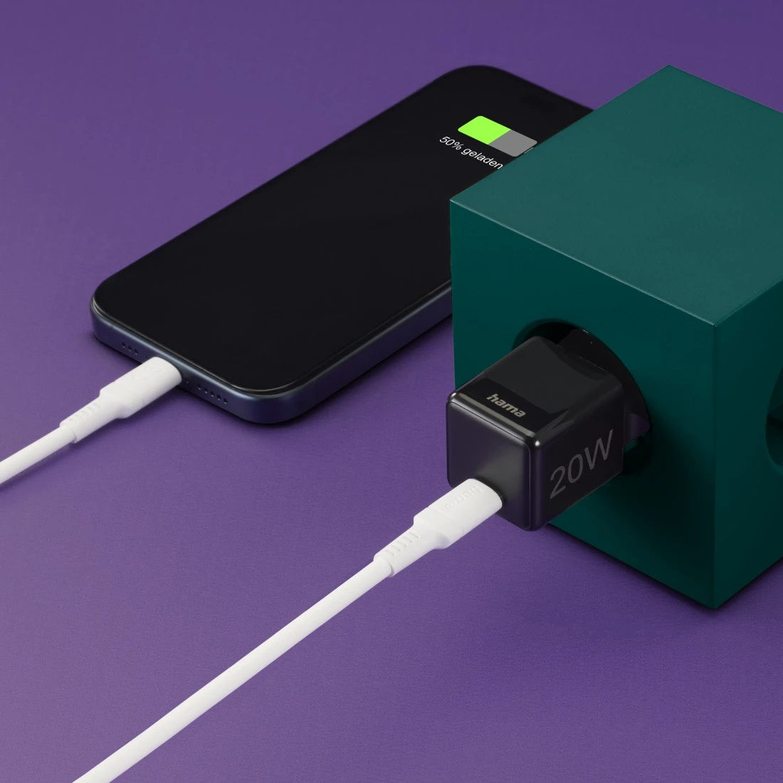 Hama 00201984 USB-Ladegerät 20 W – USB-C×1 – PD 3.0, QC 3.0 – Schwarz