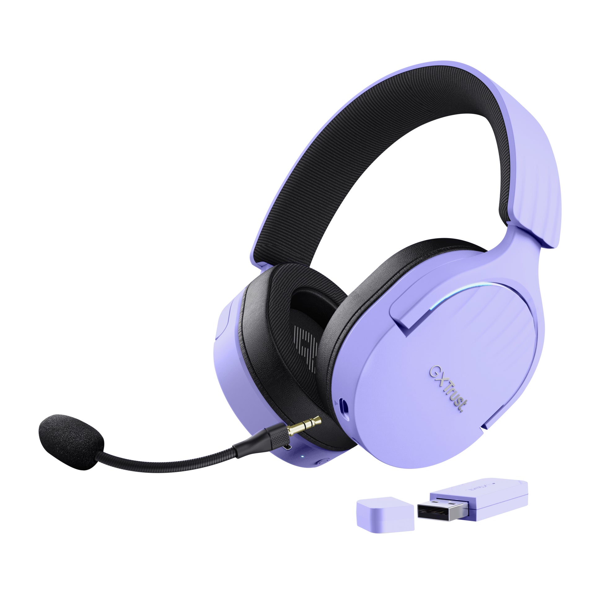Trust GXT 491P FAYZO – Over-Ear Gaming-Headset – USB-A, Surround-Sound, Stummschaltung – Schwarz/Violett