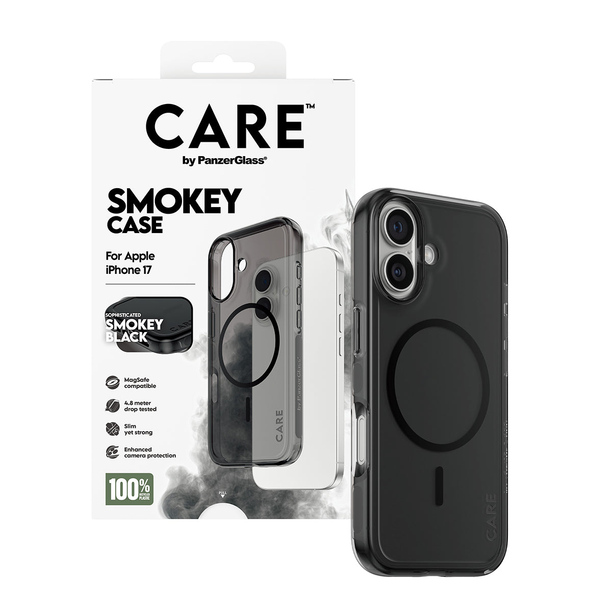 PanzerGlass Backcover CARE Flagship – für Apple iPhone 17 – semitransparent – TPU – MagSafe-kompatibel