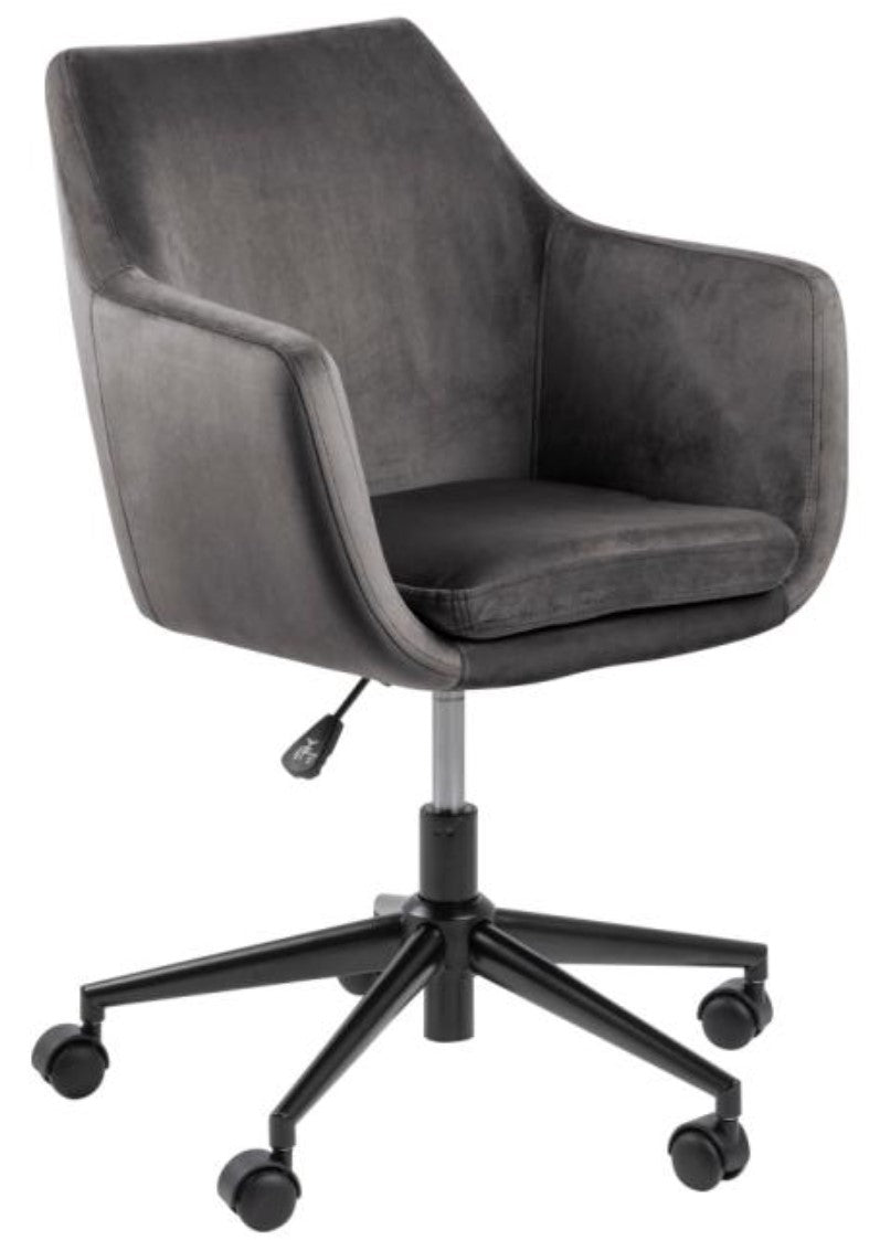 Actona AC Design Bürostuhl Nora – Stoff, Metallfuss, Dunkelgrau