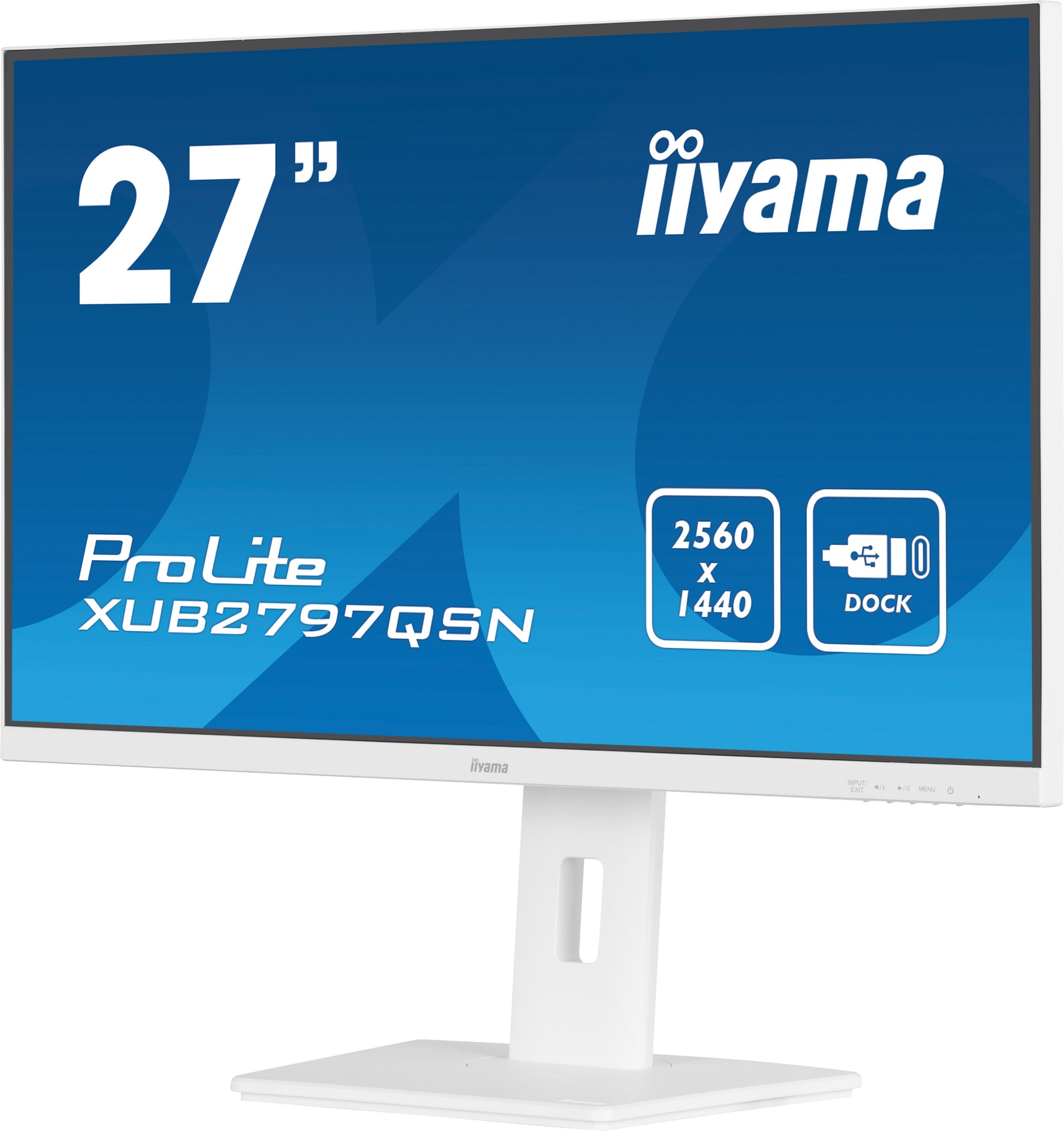 iiyama Monitor, 27" WQHD (2560 × 1440), IPS, USB-C Dock (65W PD, LAN, DP-Out, USB 3.2), 300 cd/m²