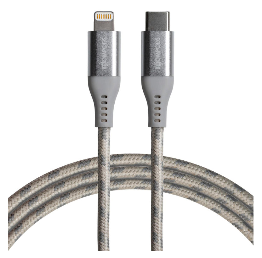 Boompods Kabel – Lightning auf USB-C 1,5 m, 18 W, geflochten, Titan – für iPhone/iPad