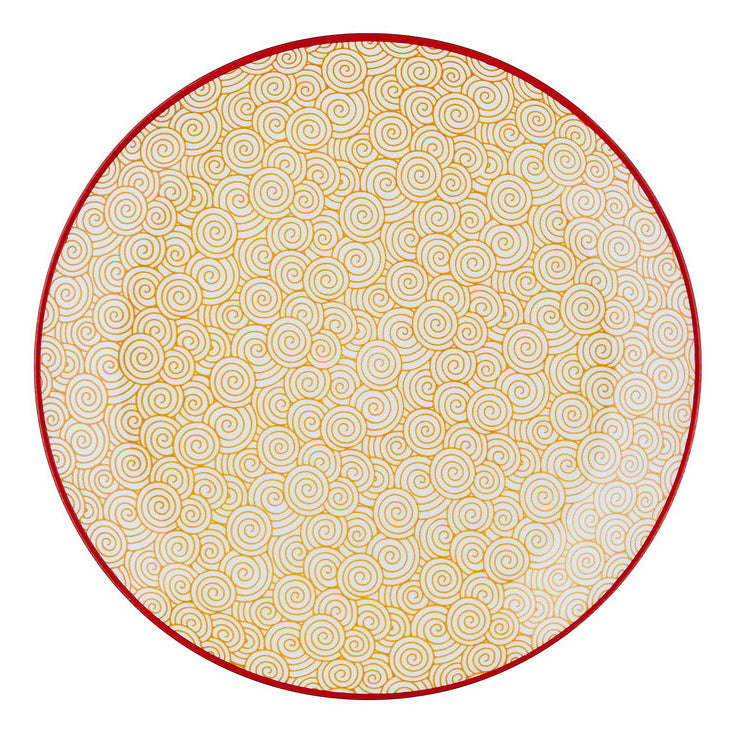 Björn Frühstücksteller – Porzellan, blau, rot, Ø 21,0 cm, 6 Stück