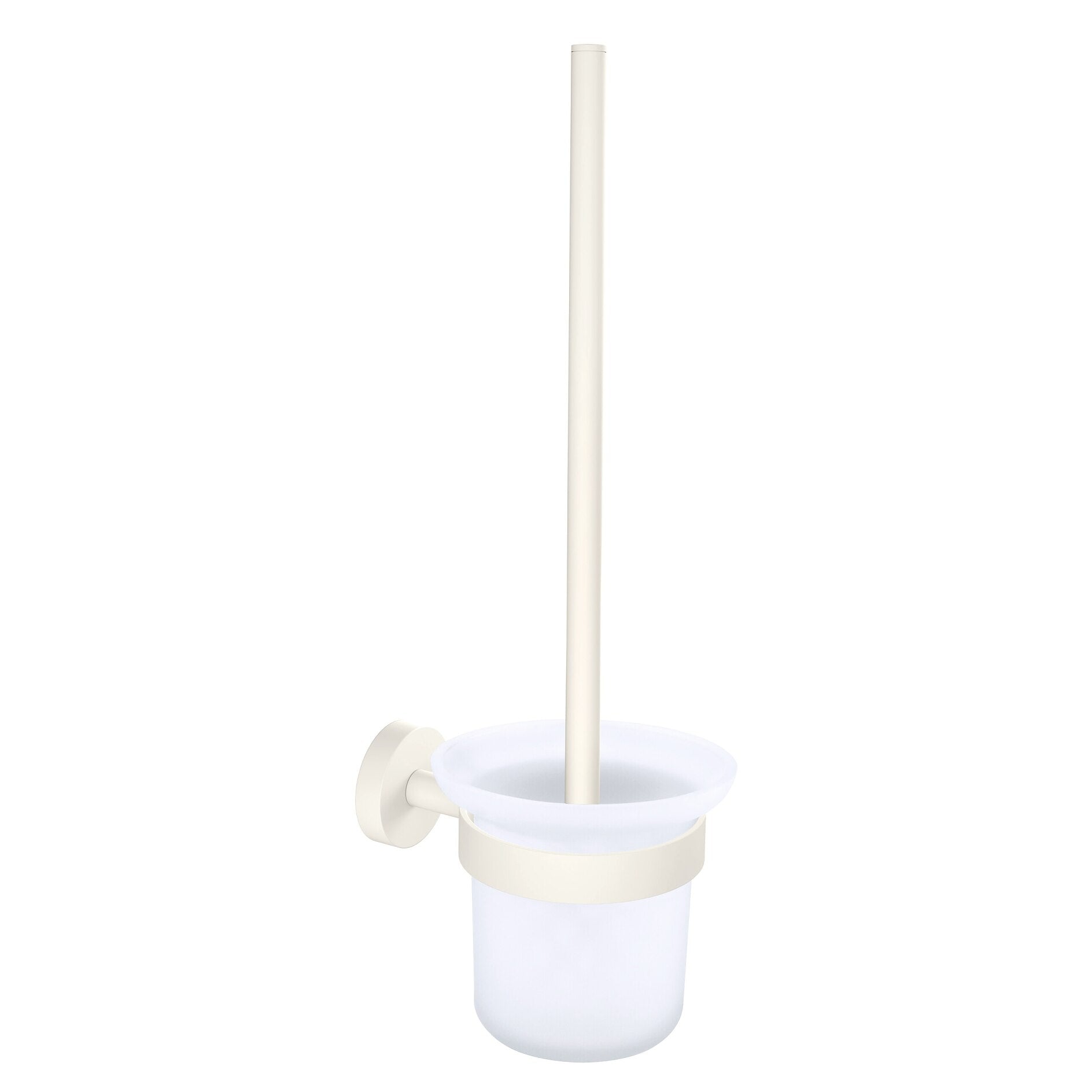 TESA MOON WHITE – WC-Bürstenset – Edelstahl, Weiss, wandmontiert, mit abnehmbarem Container, 12 × 12 × 30 cm