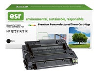 esr 51X (Q7551X) Schwarzer Toner – Kompatibel XL – 16'000 Seiten – für HP