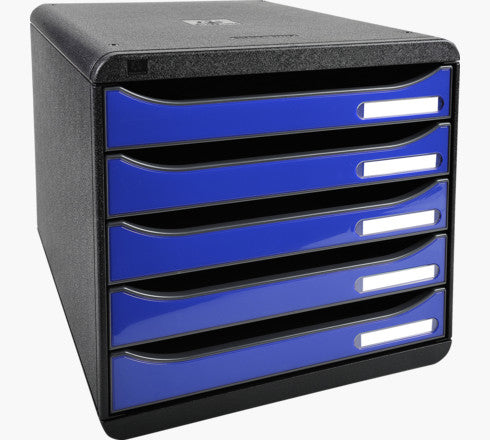 Exacompta Schubladenbox Big-Box Plus 5 Eco – für Couverts bis C4, Dokumente, Magazine