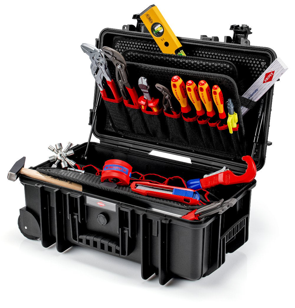 Knipex Werkzeugkasten Robust26 Sanitär, 226 × 344 × 344 mm, Kunststoff (PP), grau, mit Tragegriff