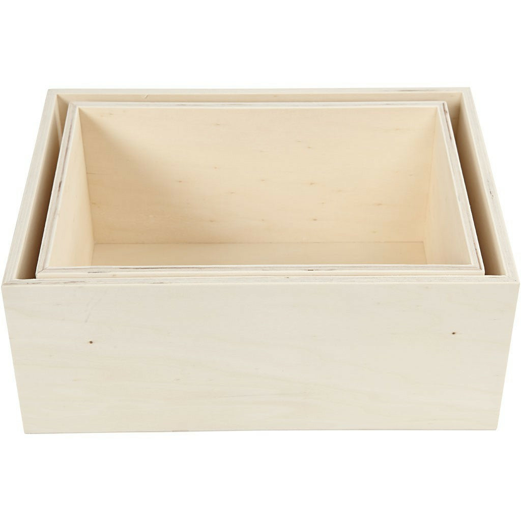 Creativ Company Aufbewahrungsbox 2 Stück – Holz – Braun – 195 × 270 × 125 mm