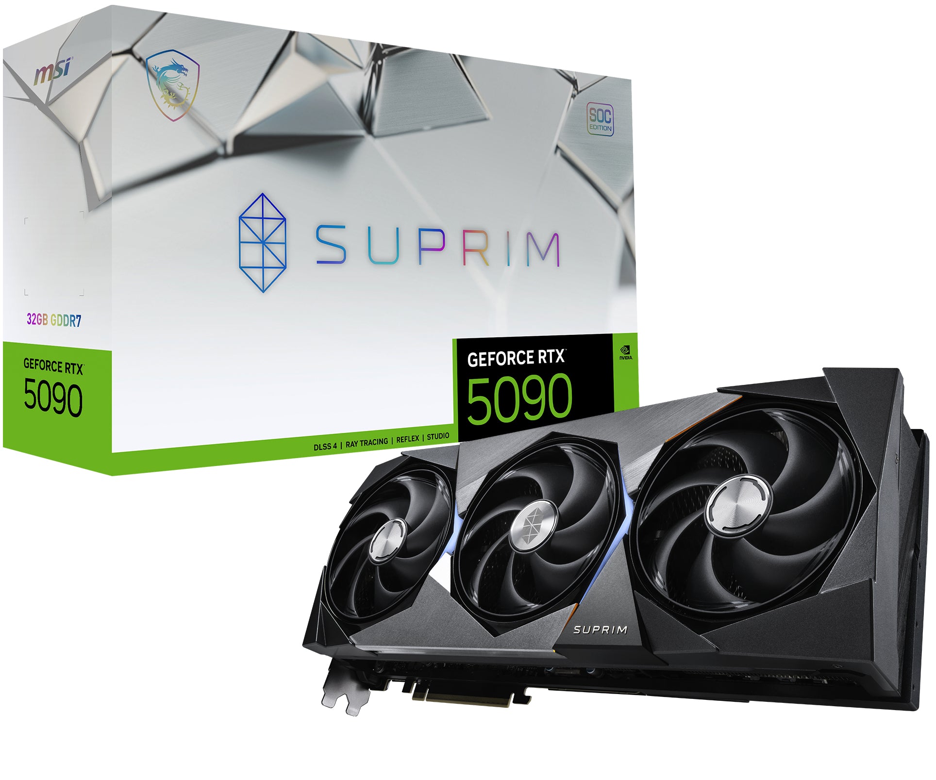 MSI GeForce RTX 5090 SUPRIM 32G – PCIe Grafikkarte – 32 GB GDDR7, PCIe 5.0, 3×DP 2.1a, 1×HDMI 2.1b