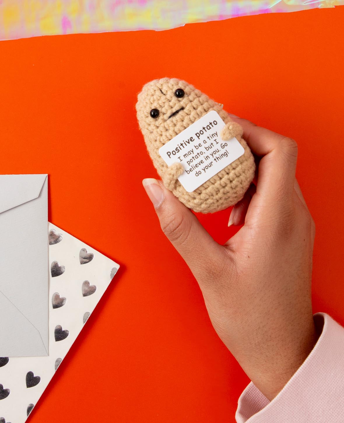 I am Creative Plüschtier Positive Potato – 7,5 × 5,5 cm – beige
