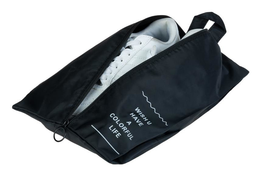 KOOR Schuhbeutel Reesa – mit Tragegriff und Schultergurt, 28 × 42 cm – schwarz, Polyester