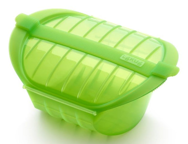 Lékué Mikrowellen-Dampfgarer 650 ml, 15,5 × 21,2 × 8,5 cm, Silikon, Grün