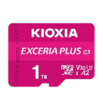 Kioxia EXCERIA PLUS G3 microSDXC 1 TB – UHS-I, Klasse 10, U3, V30, A2, 210/150 MB/s, inkl. SD-Adapter, Pink