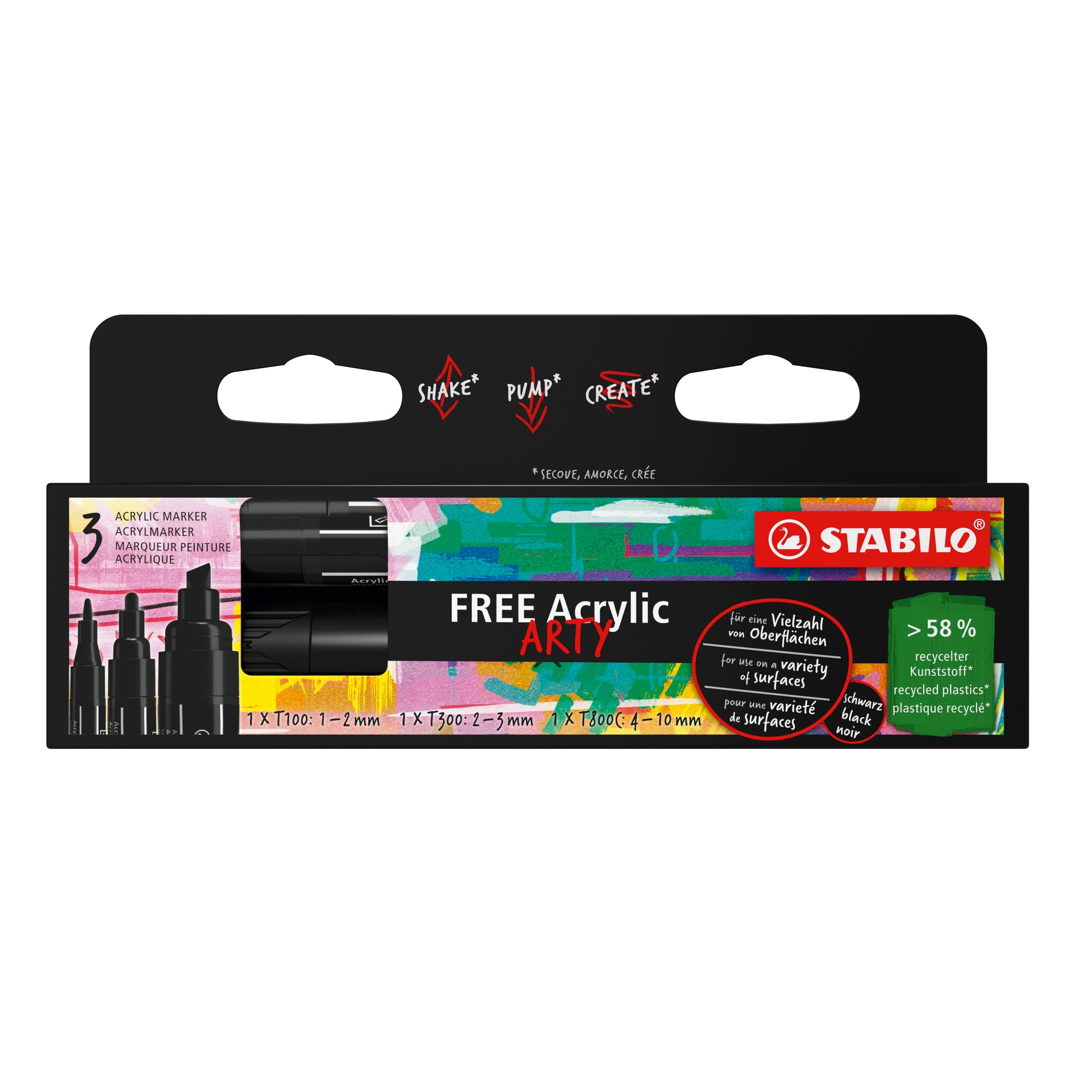STABILO Acrylmarker für STABILO T100, T300 und T800C – Schwarz