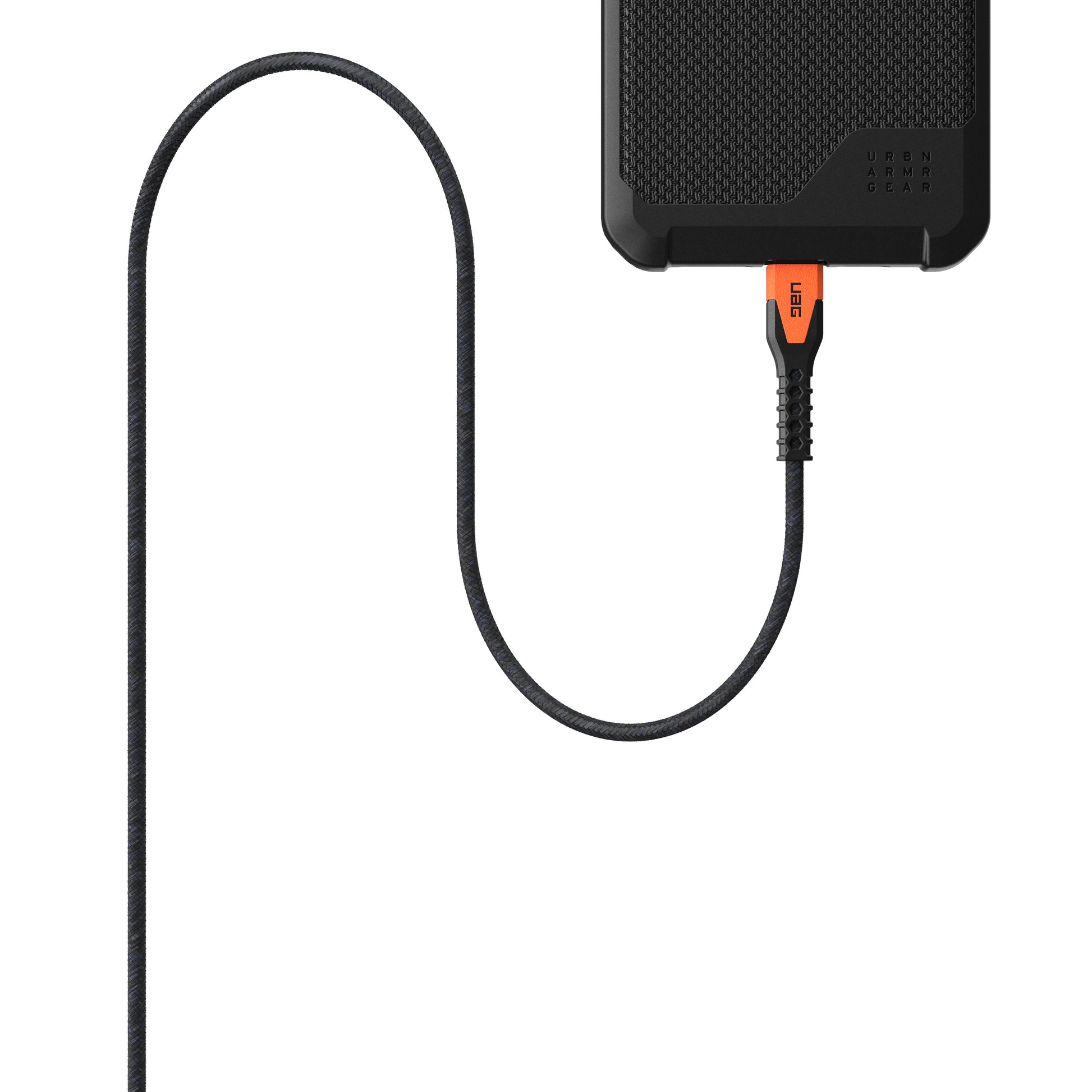 Urban Armor Gear UAG 016 USB-C auf Lightning Kabel, 1,5 m, Schwarz, Orange, geflochten (Nylon), MFi zertifiziert