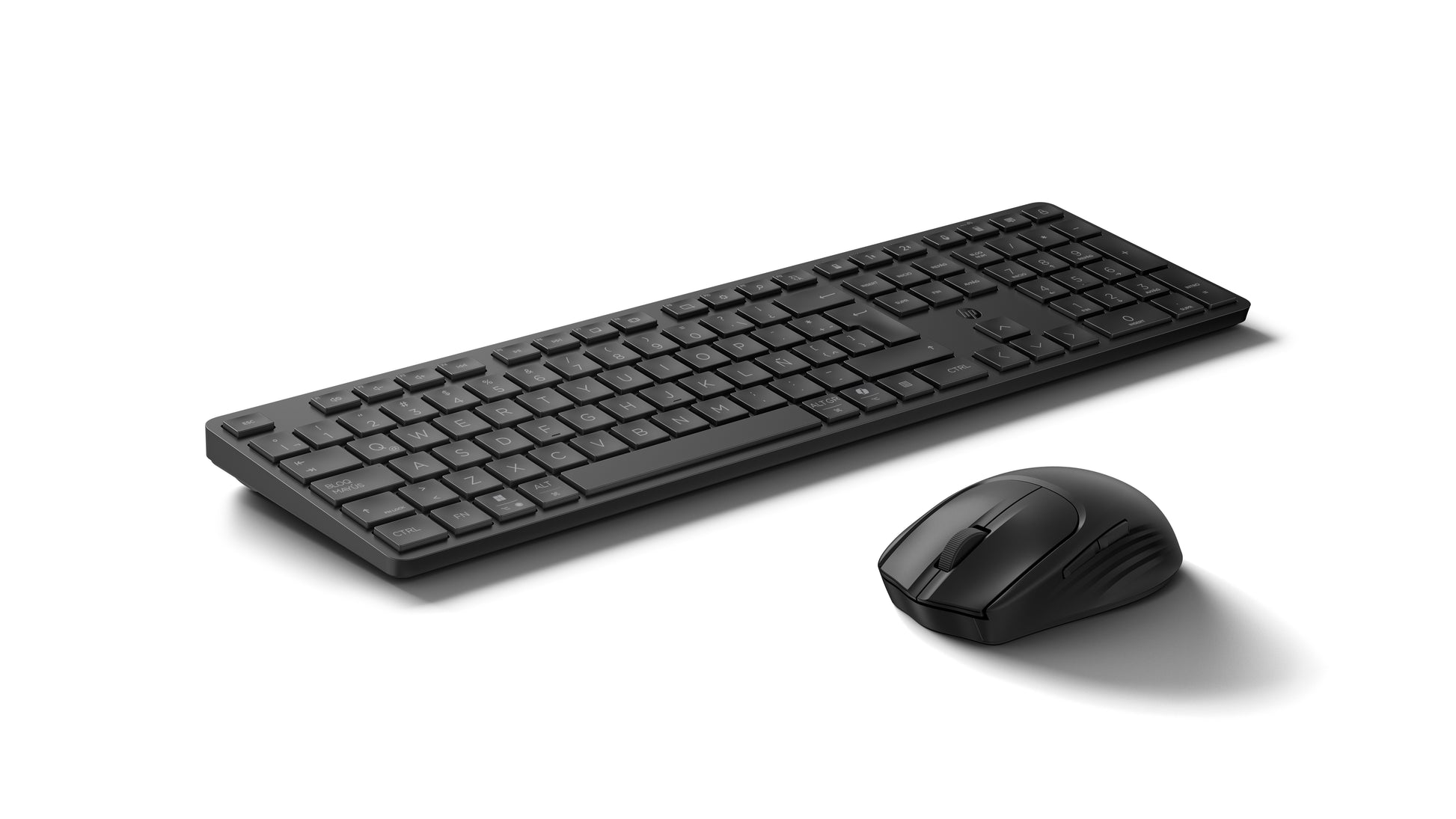 HP 490C – Tastatur- und Maus-Set – RF + Bluetooth, Vollformat, Plunger-Schalter, 4000 DPI, USB-A-Empfänger, Schwarz