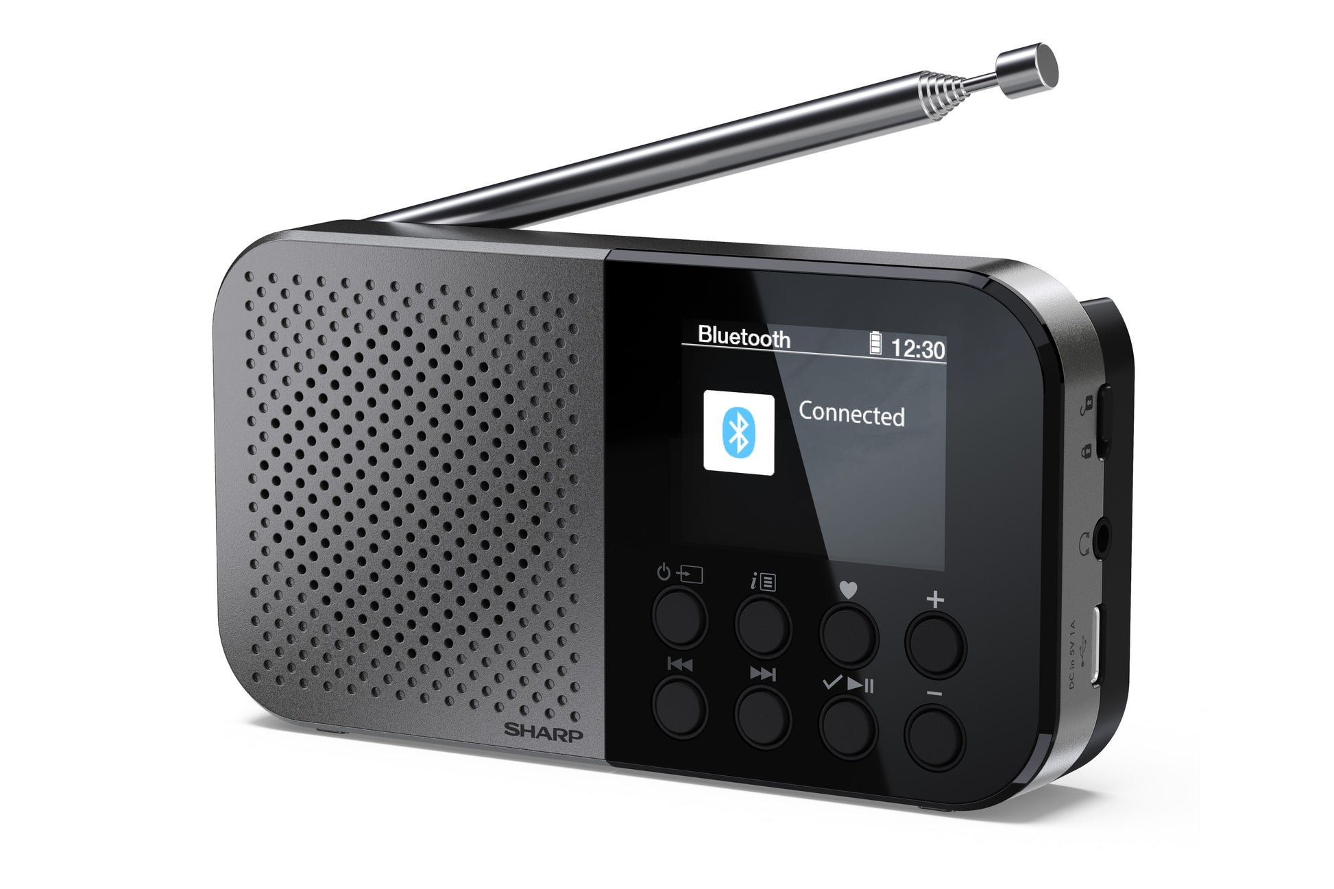 Sharp DR-P520 – DAB-/Internetradio – Portabel – DAB+, UKW, Bluetooth, 12 h – Grau