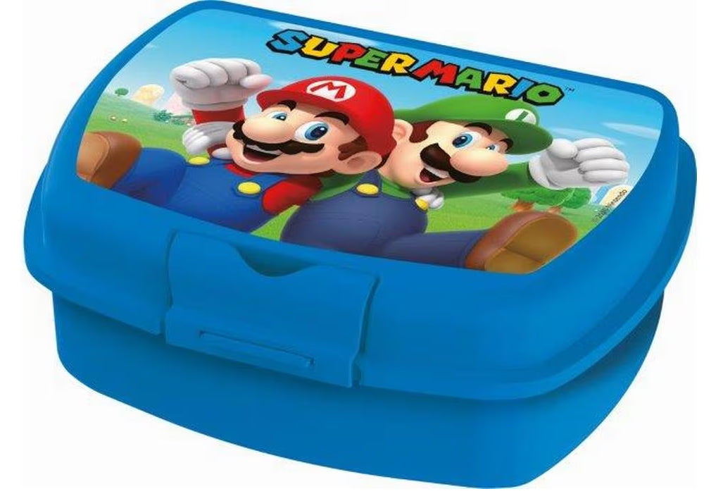 Amscan Super Mario – Lunchbox 14,5 × 18,5 × 7 cm, Kunststoff, Blau