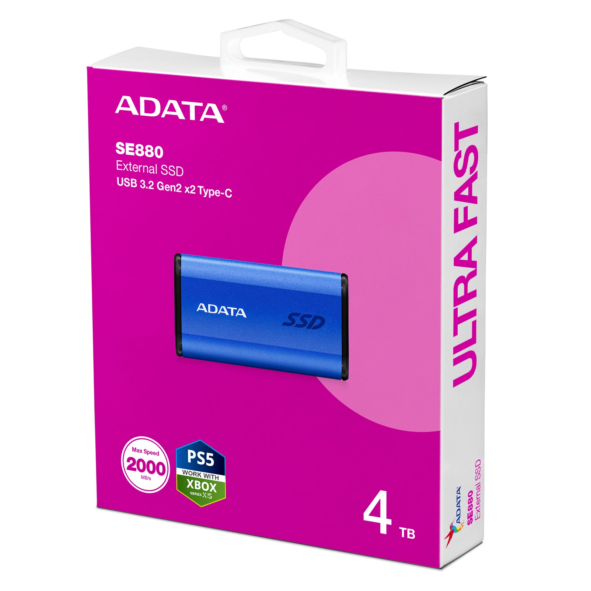 ADATA Flash SE920 Speichergerät – 4 TB, USB-C (USB 3.2 Gen 2x2), Lesen/Schreiben 2 000 MB/s