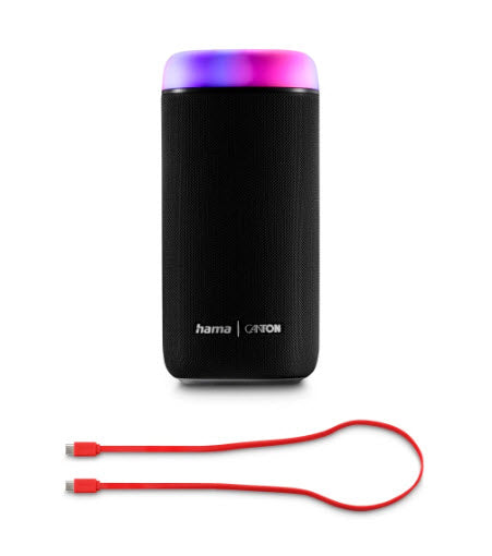 Hama Glow Pro 188230 – Party-Lautsprecher – 30 W, 12 h Akku, LED, Bluetooth 5.0, IPX4, Schwarz