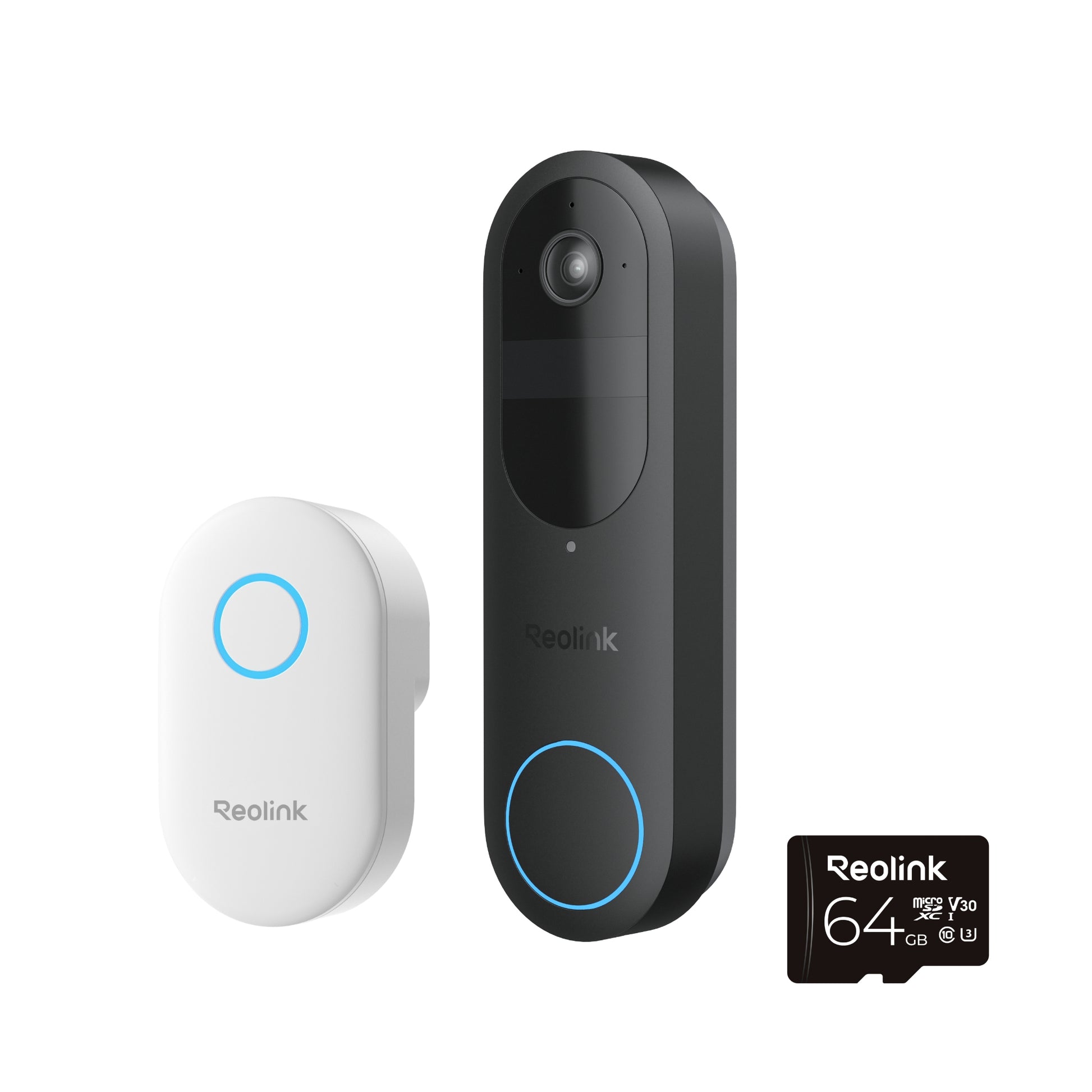Reolink D340B Video-Türklingel – 5 MP, 2560×1920, 134°, Nachtsicht, WLAN, Akku, Schwarz