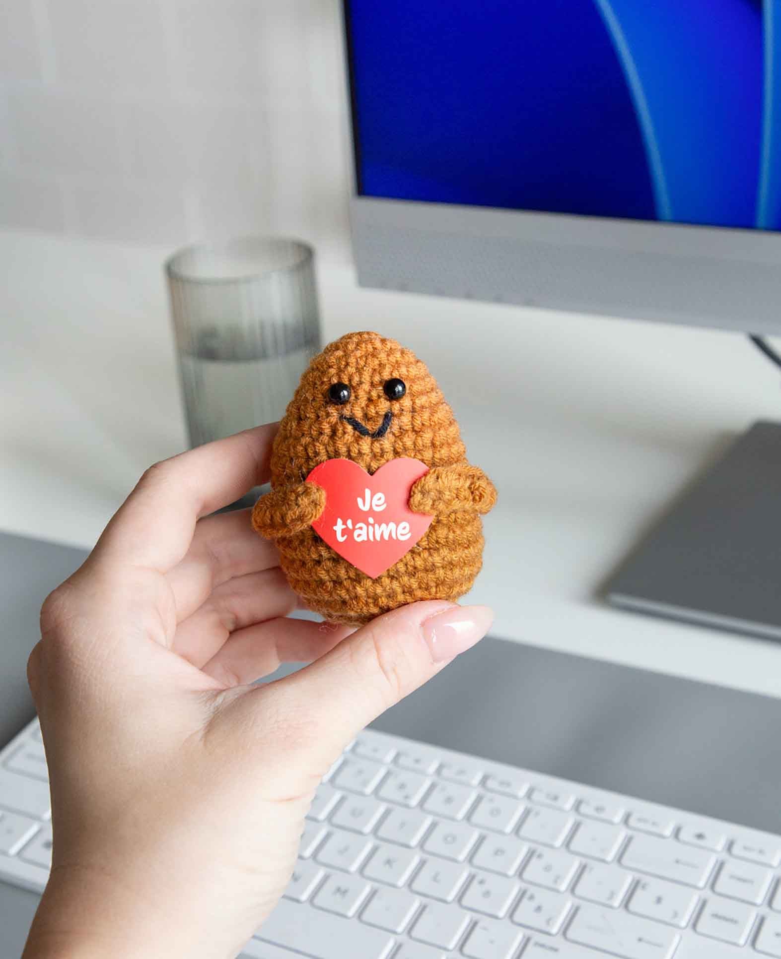 I am Creative Plüschtier Positive Potato Je t'aime – 4,5 cm